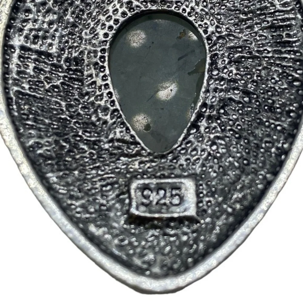 Moss Prehnite Gemstone Sterling Silver 925 Pendant 2.75in